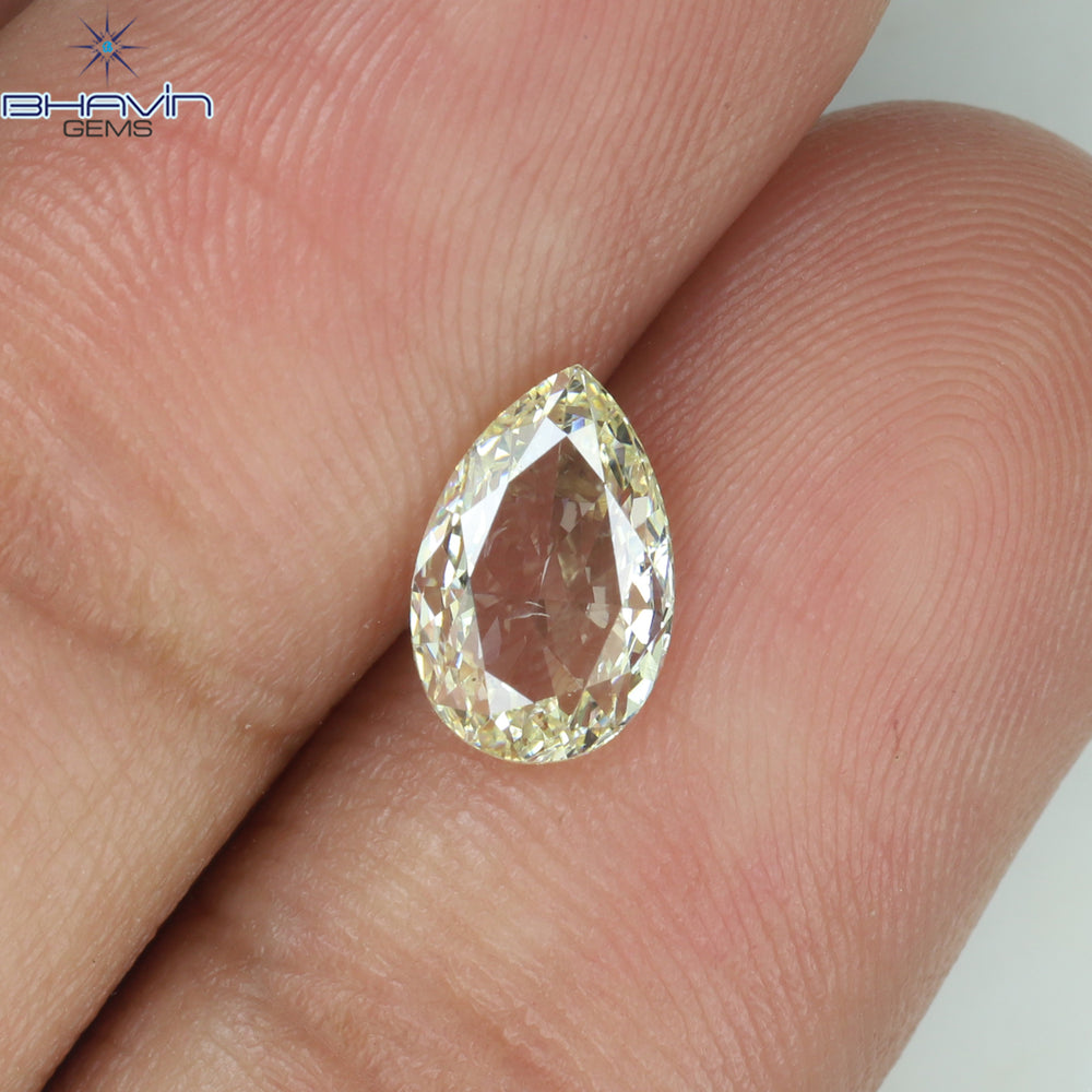 0.89 CT Pear Shape Natural Diamond Yellow Color VS2 Clarity (8.00 MM)