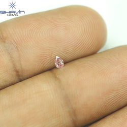 0.07 CT ペアシェイプ 天然ダイヤモンド ピンクカラー SI1 クラリティ (3.52 MM)