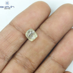 1.79 CT Rough Shape Natural Loose Diamond Yellow (M) Color SI2 Clarity (6.31 MM)