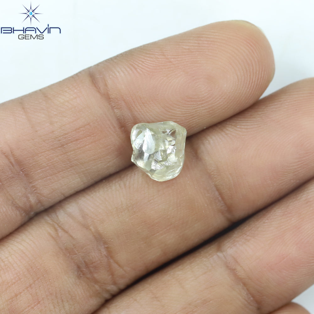 2.52 CT Rough Shape Natural Loose Diamond Yellow (M) Color VS2 Clarity (8.50 MM)