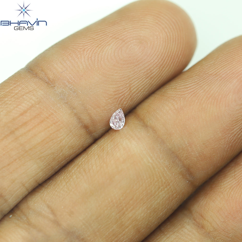 0.05 CT Pear Shape Natural Diamond Pink Color VS1 Clarity (3.10 MM)