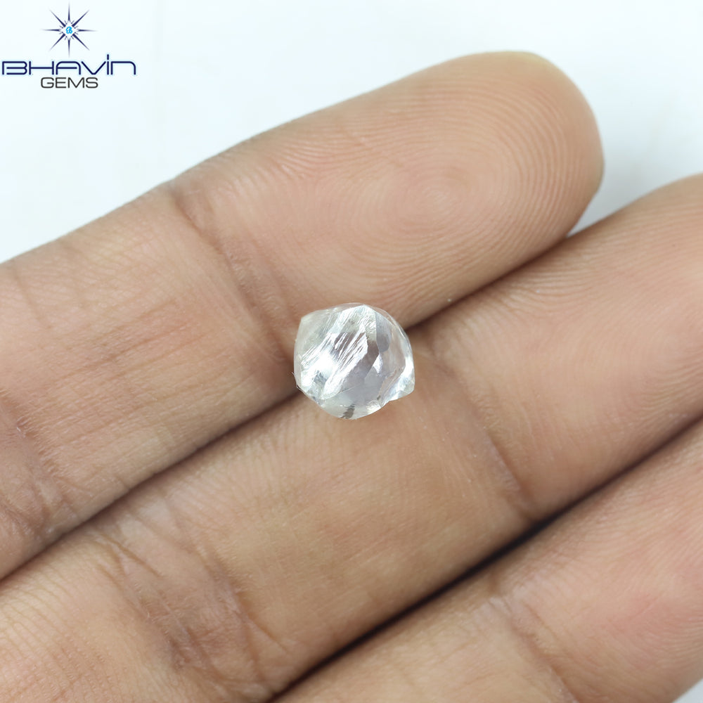 2.47 CT Rough Shape Natural Loose Diamond White (M) Color SI1 Clarity (7.57 MM)