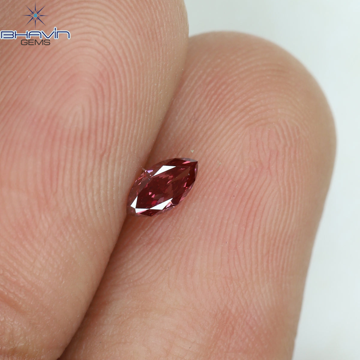 0.16 CT Natural Marquise Diamond Enhanced Pink Color VS1 Clarity (4.90 MM)