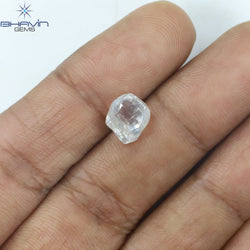 2.84 CT Rough Shape Natural Loose Diamond White (M) Color VS2 Clarity (8.41 MM)