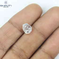 2.28 CT Rough Shape Natural Loose Diamond White (M) Color SI1 Clarity (6.92 MM)