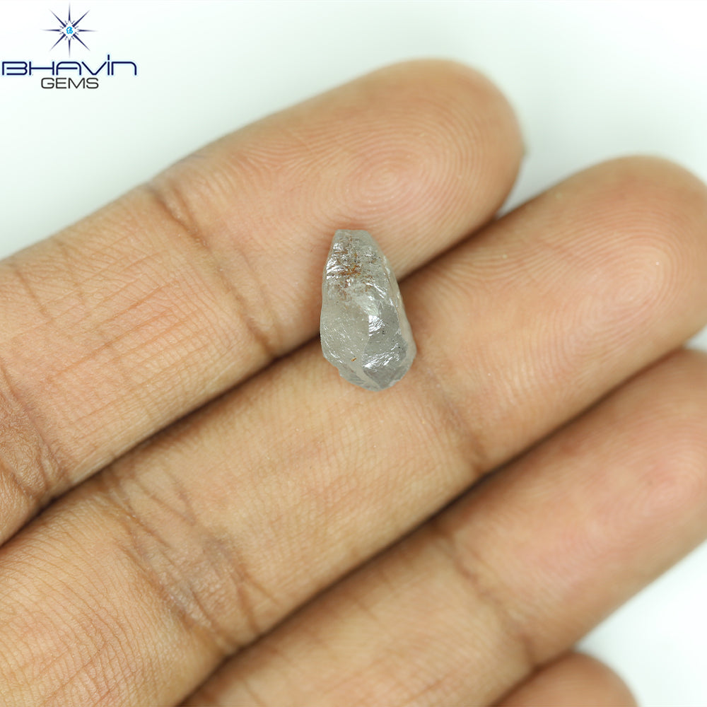 0.44 CT ラフシェイプ ナチュラル ダイヤモンド ブラック グレー (ソルト アンド パッパー) カラー I3 クラリティ (4.95 MM)