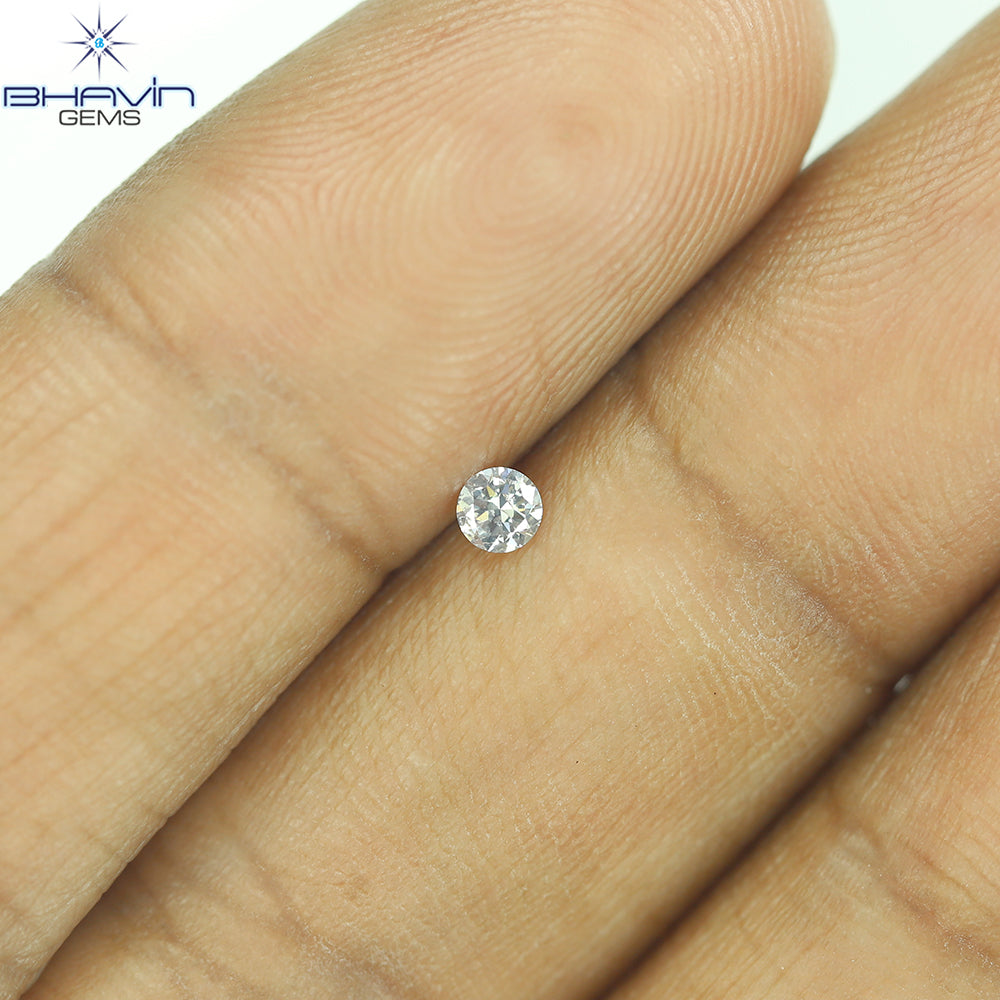 0.18 CT ラウンド ローズ カット シェイプ 天然ダイヤモンド ピンク色 I2 クラリティ (3.86 MM)