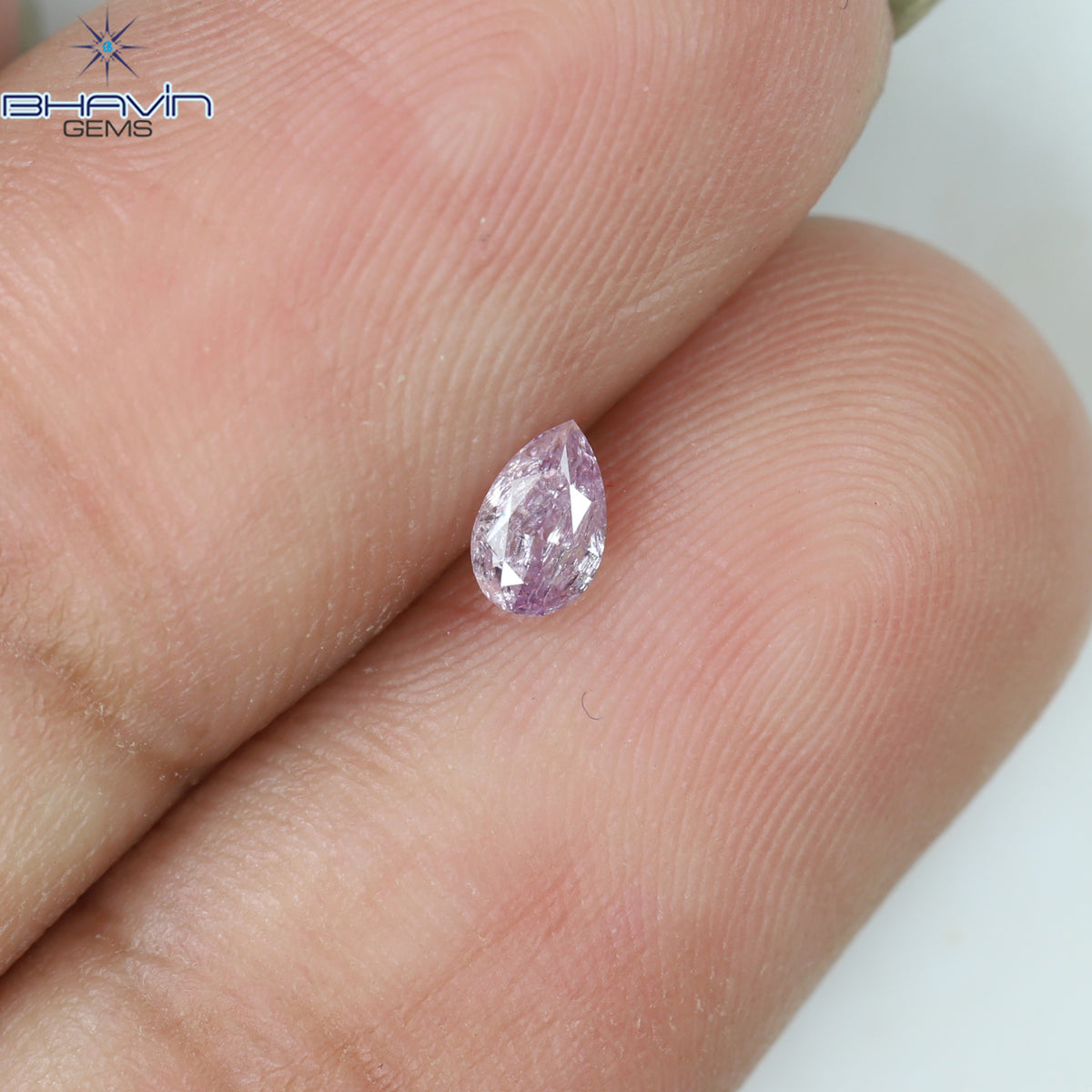 0.16 CT Natural Pear Diamond Pink Color Clarity I2 (4.28 MM)
