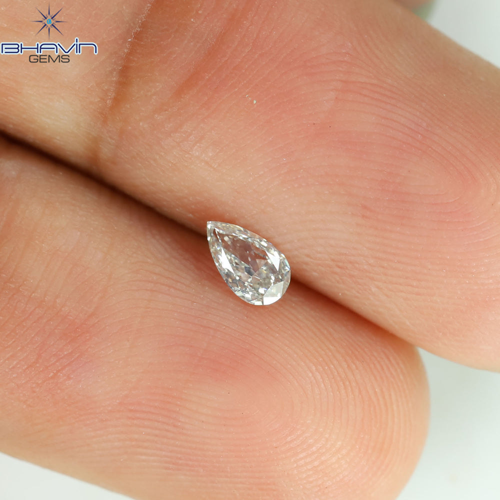 0.13 CT Pear Shape Natural Diamond Grey Color VS1 Clarity (4.72 MM)