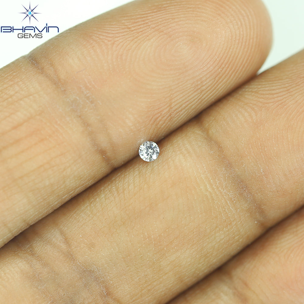 0.03 CT Round Cut Natural Diamond Grey Blue Color SI2 Clarity