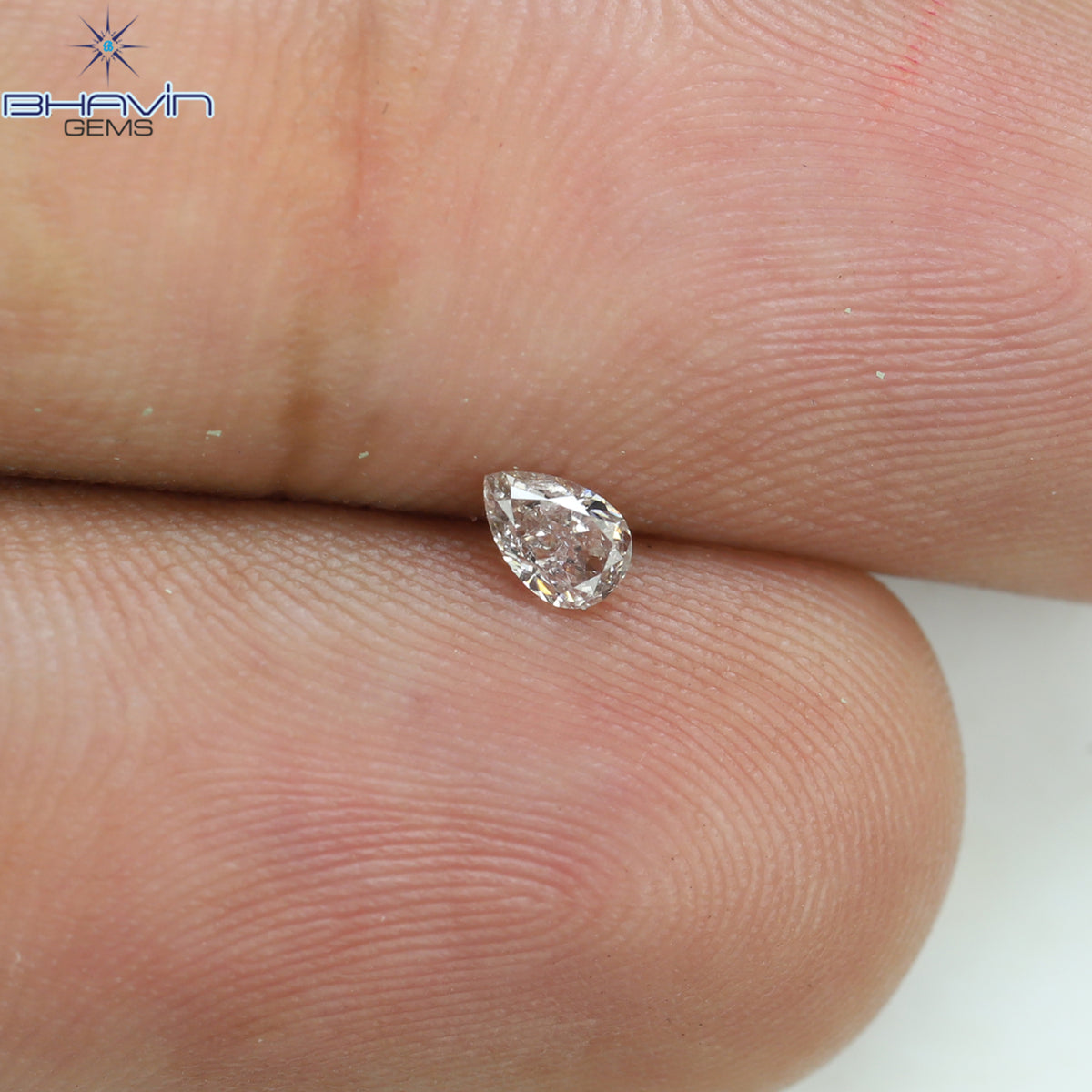 0.16 CT ペアシェイプ 天然ダイヤモンド ピンクカラー SI2 クラリティ (4.03 MM)