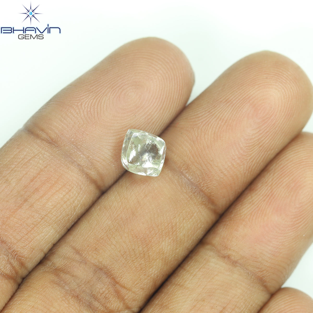 1.74 CT Natural Rough Diamond Green Color Clarity VS (7.28 MM)