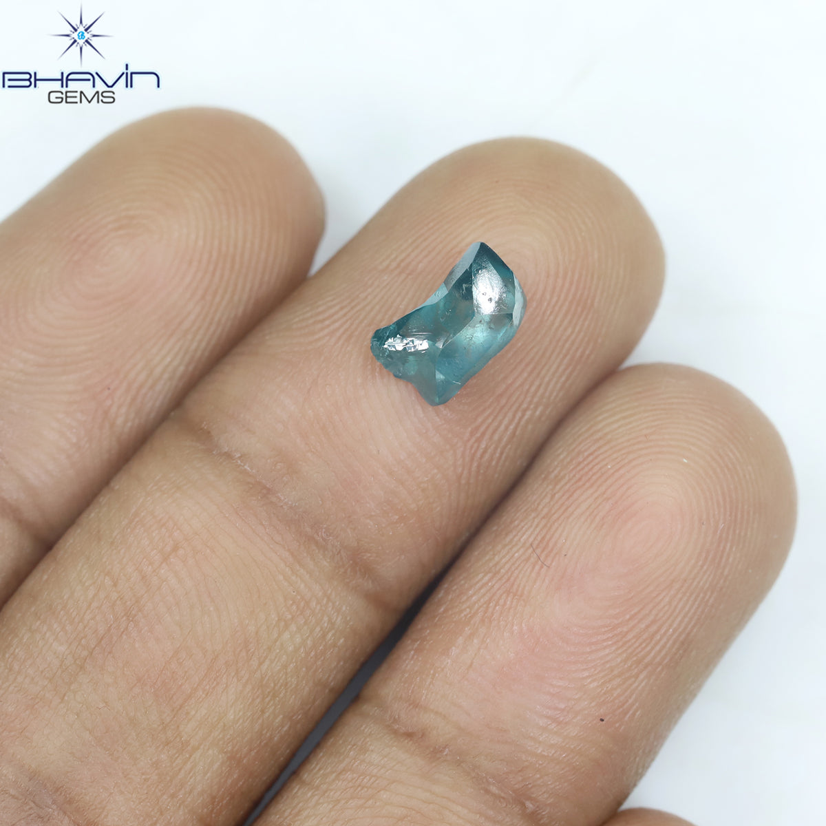 1.12 CT Rough Shape Enhanced Blue Color VS2 Clarity (7.75 MM)
