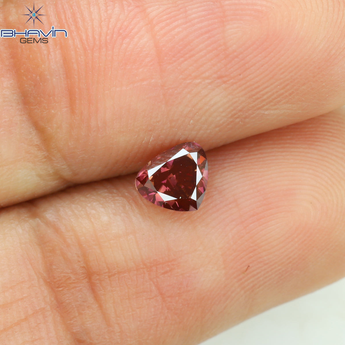 0.49 CT Natural Heart Diamond Enhanced Pink Color Clarity VS2 (4.90 MM)