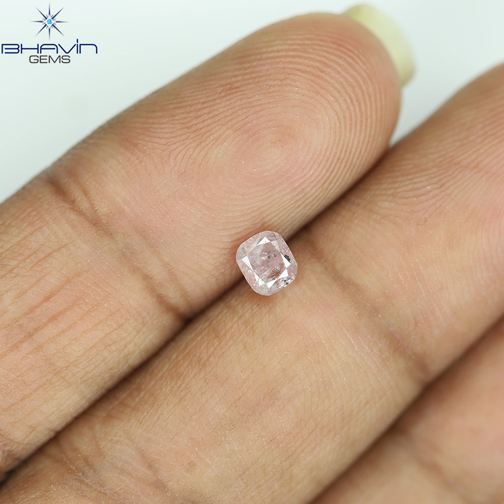 0.37 CT Cushion Diamond Natural Pink Color I3 Clarity (4.13 MM)