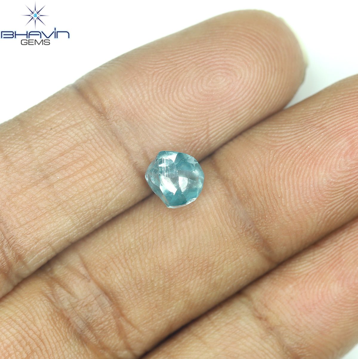 1.64 CT Natural Rough Diamond Enhanced Blue Color Clarity VS (6.51 MM)