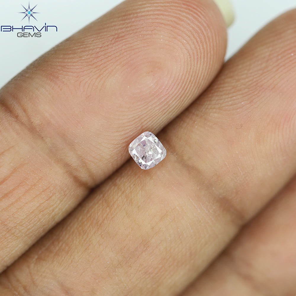 0.27 CT Cushion Diamond Natural Pink Color I3 Clarity (3.51 MM)