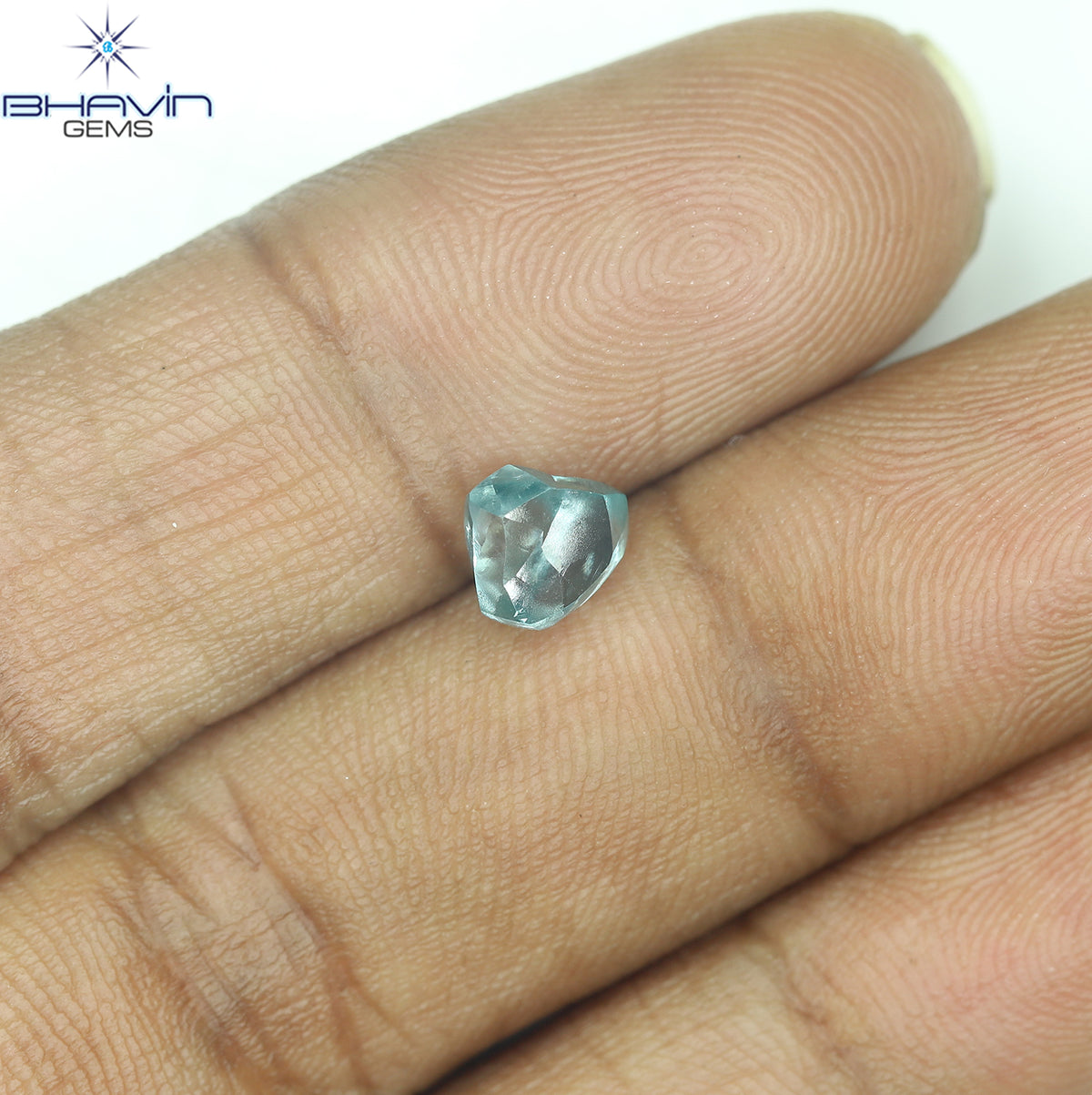 1.15 CT Natural Rough Diamond Enhanced Blue Color Clarity VS (5.81 MM)