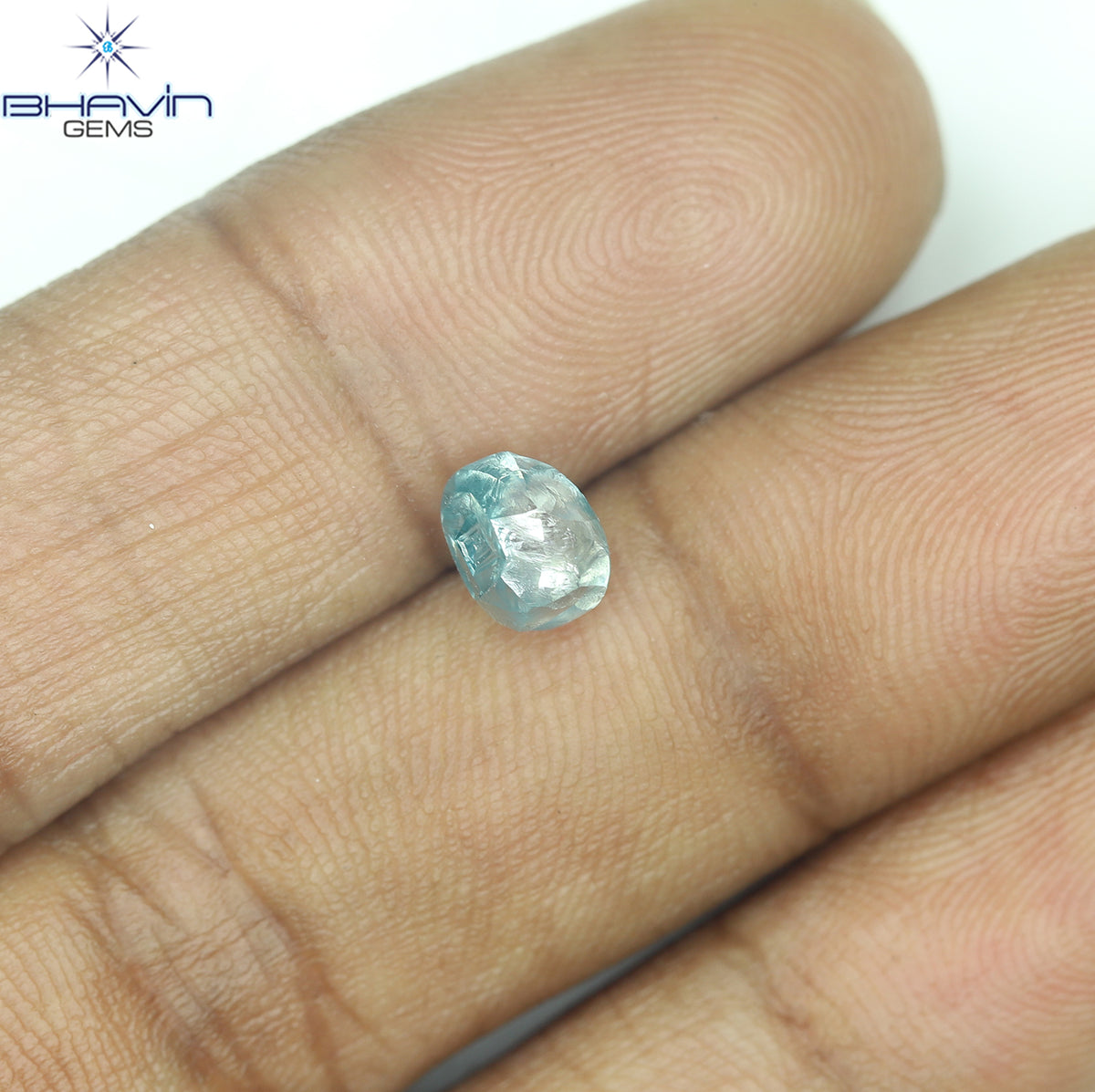 1.32 CT Natural Rough Diamond Enhanced Blue Color Clarity VS (5.45 MM)