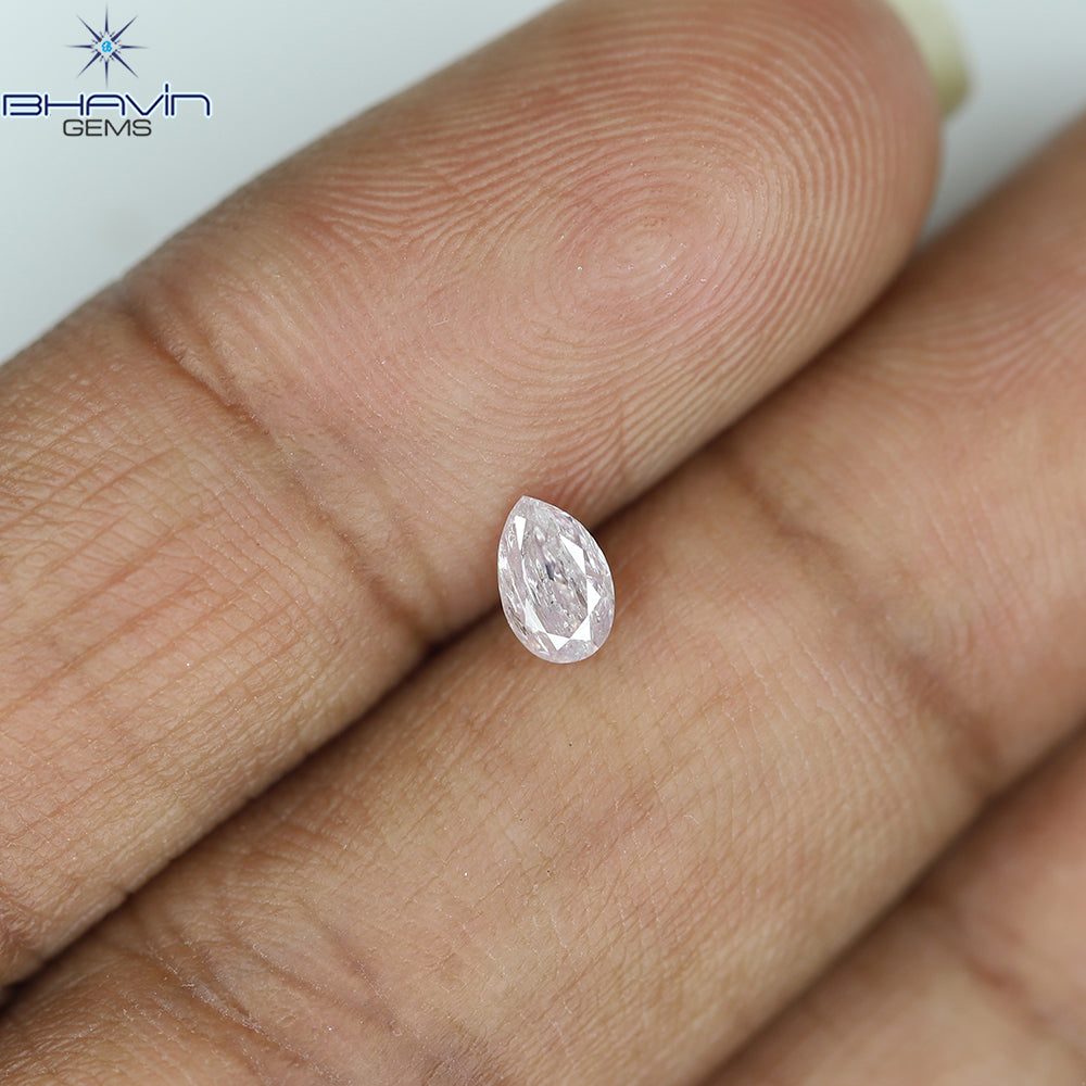0.29 CT Pear Diamond Natural Pink Color I3 Clarity (5.03 MM)