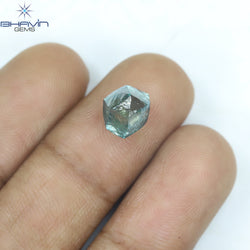 3.10 CT Natural Rough Diamond Enhanced Blue Color Clarity VS2 (8.21 MM)