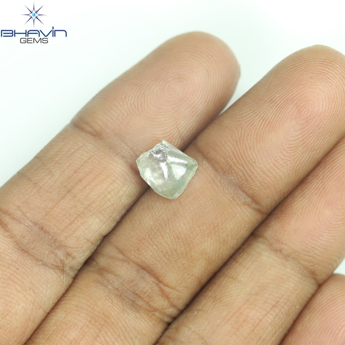 1.51 CT Natural Rough Diamond Green Color Clarity VS (8.42 MM)