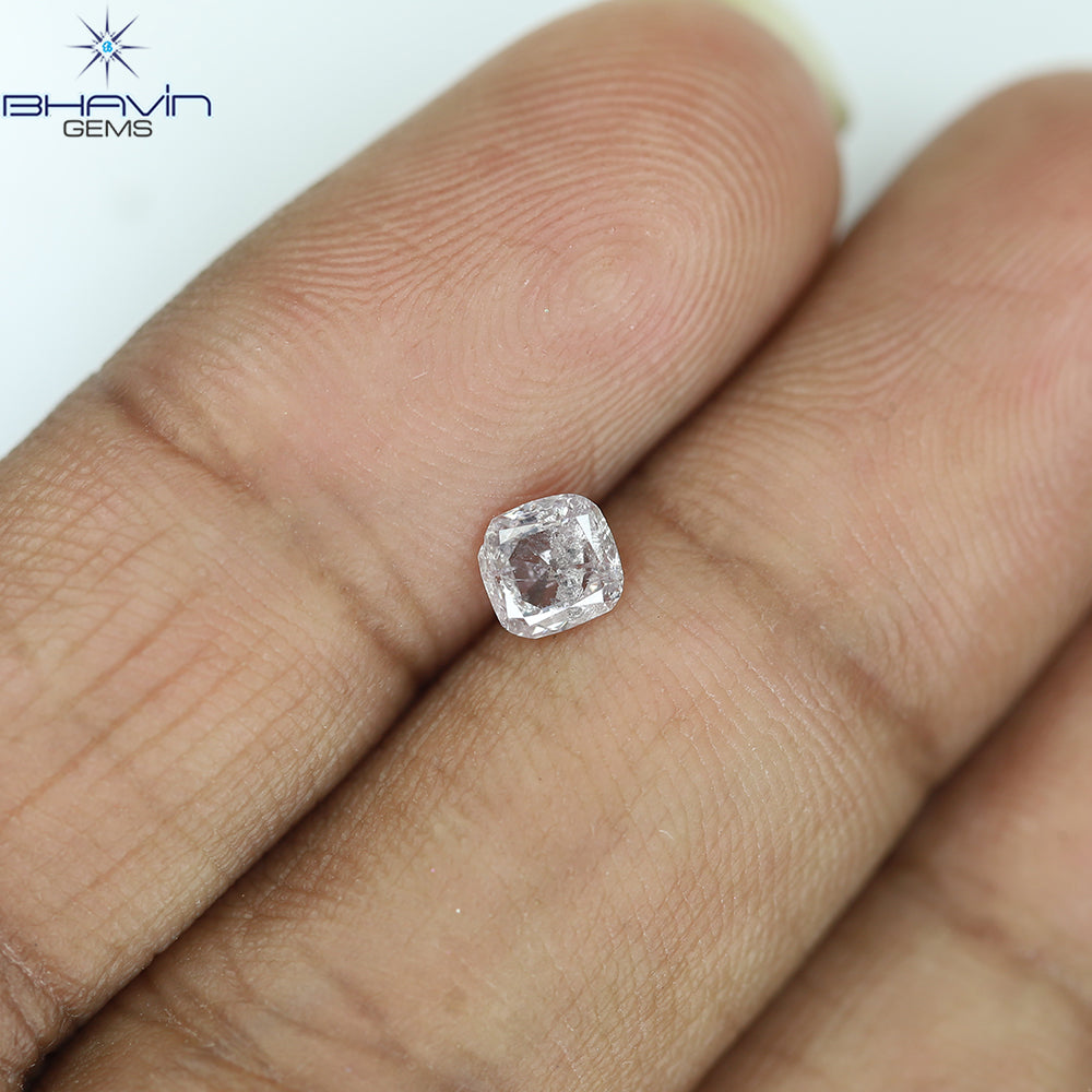 0.32 CT Cushion Diamond Natural Pink Color I3 Clarity (4.23 MM)