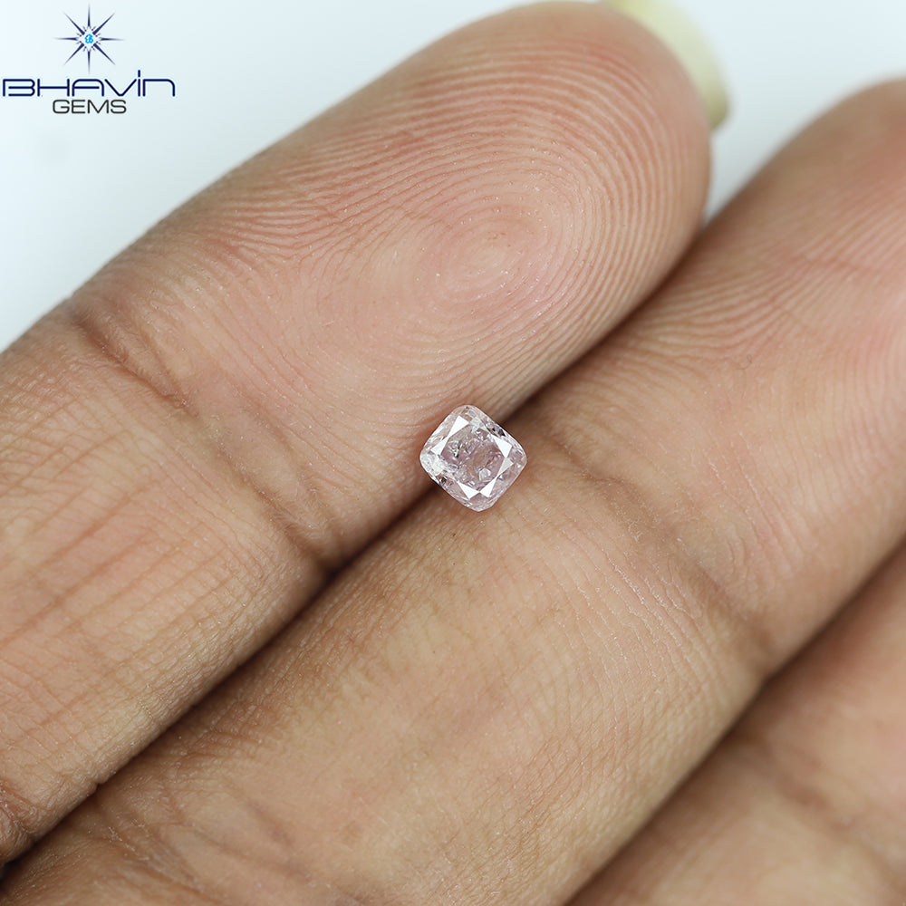 0.25 CT Cushion Diamond Natural Pink Color I3 Clarity (3.43 MM)