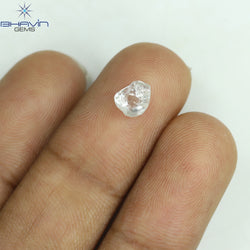0.59 CT Rough Shape Natural Diamond White Color VS1 Clarity (5.80 MM)