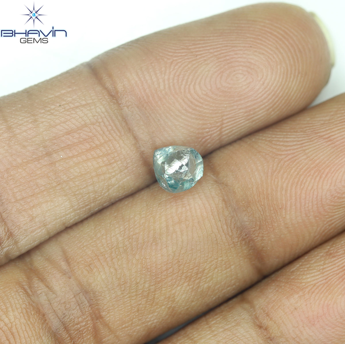 1.08 CT Natural Rough Diamond Enhanced Blue Color Clarity VS (5.56 MM)