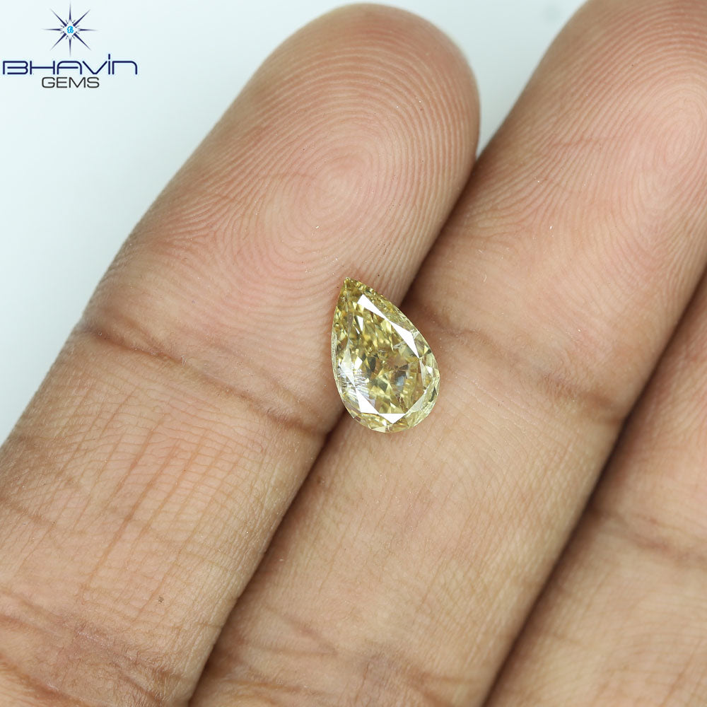 1.01 CT Pear Diamond Natural Green (Chameleon) Color I1 Clarity (8.75 MM)