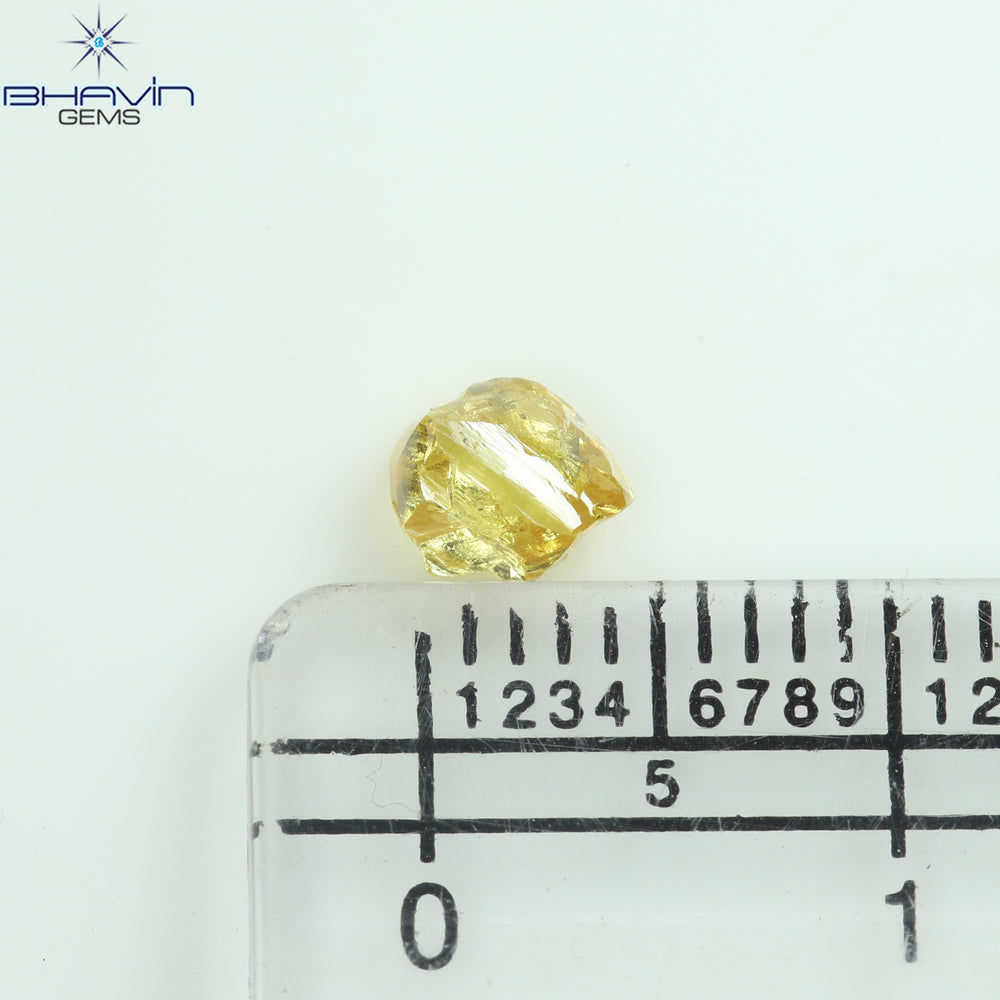 0.54 CT Rough Shape Natural Diamond Orange Color VS Clarity (4.50 MM)