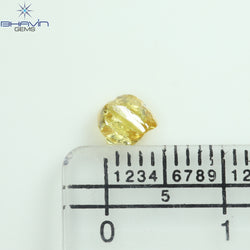 0.54 CT Rough Shape Natural Diamond Orange Color VS Clarity (4.50 MM)