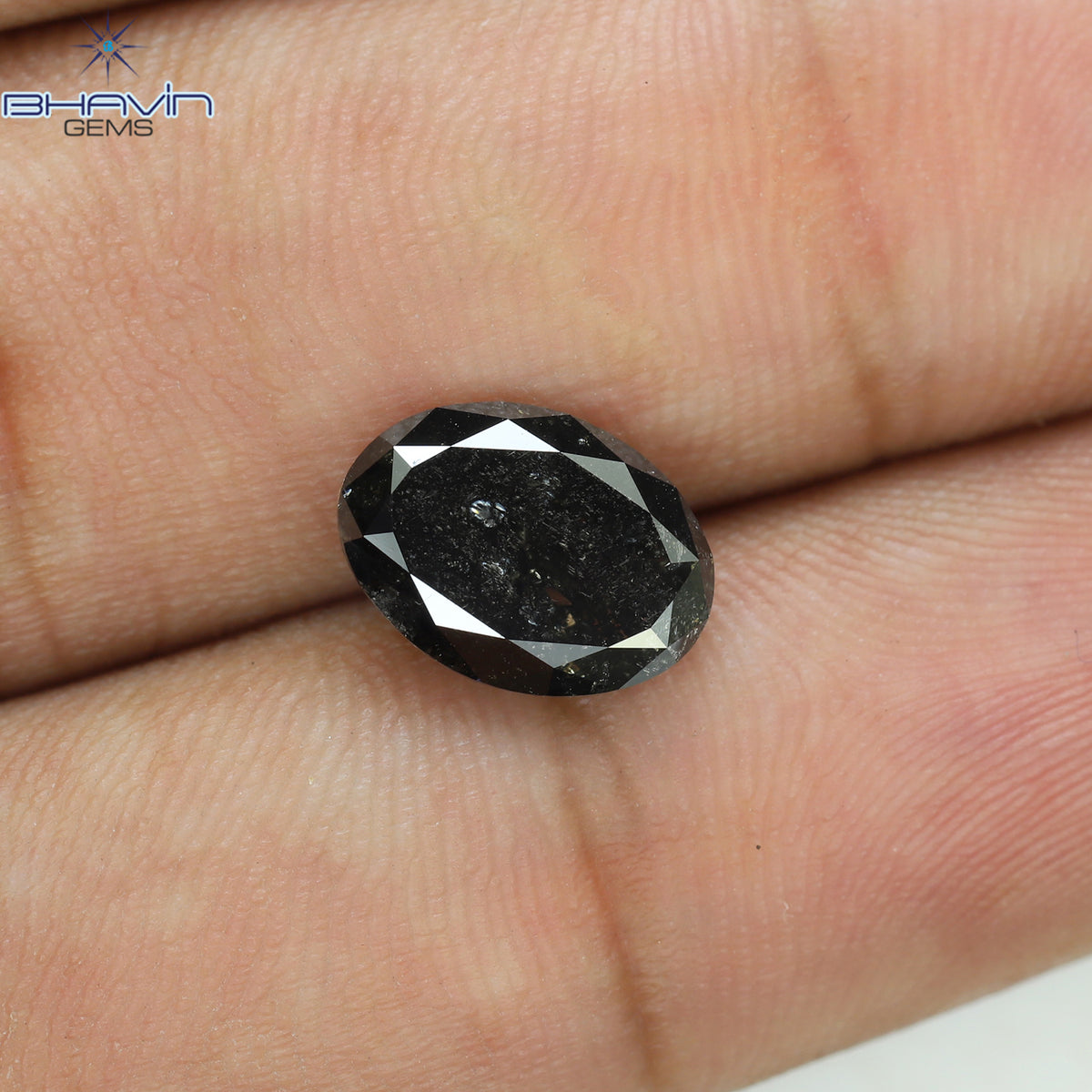 2.82 CT オーバルシェイプ 天然ダイヤモンド ソルト＆ペーパーカラー I3 クラリティ (10.54 MM)