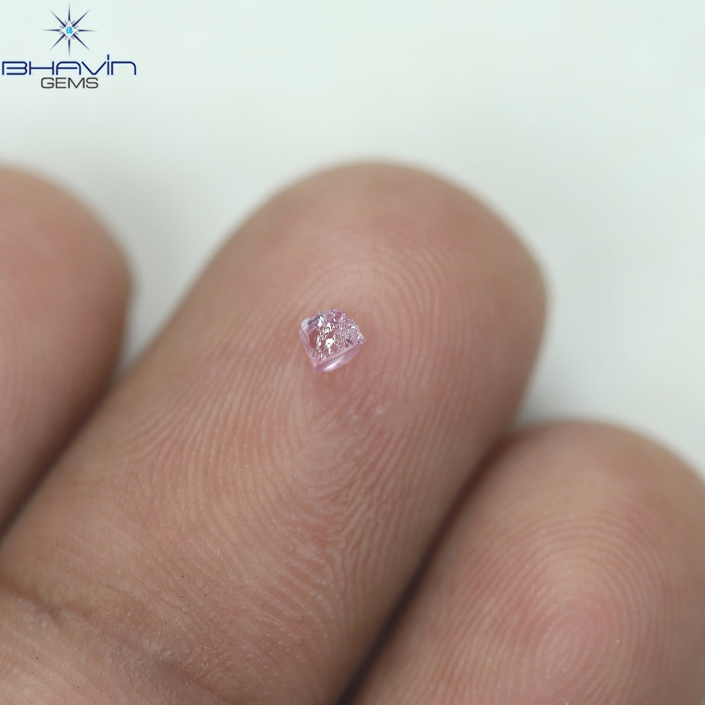 0.07 CT Rough Shape Natural Diamond Pink (Argyle) Color SI1 Clarity (2.64 MM)
