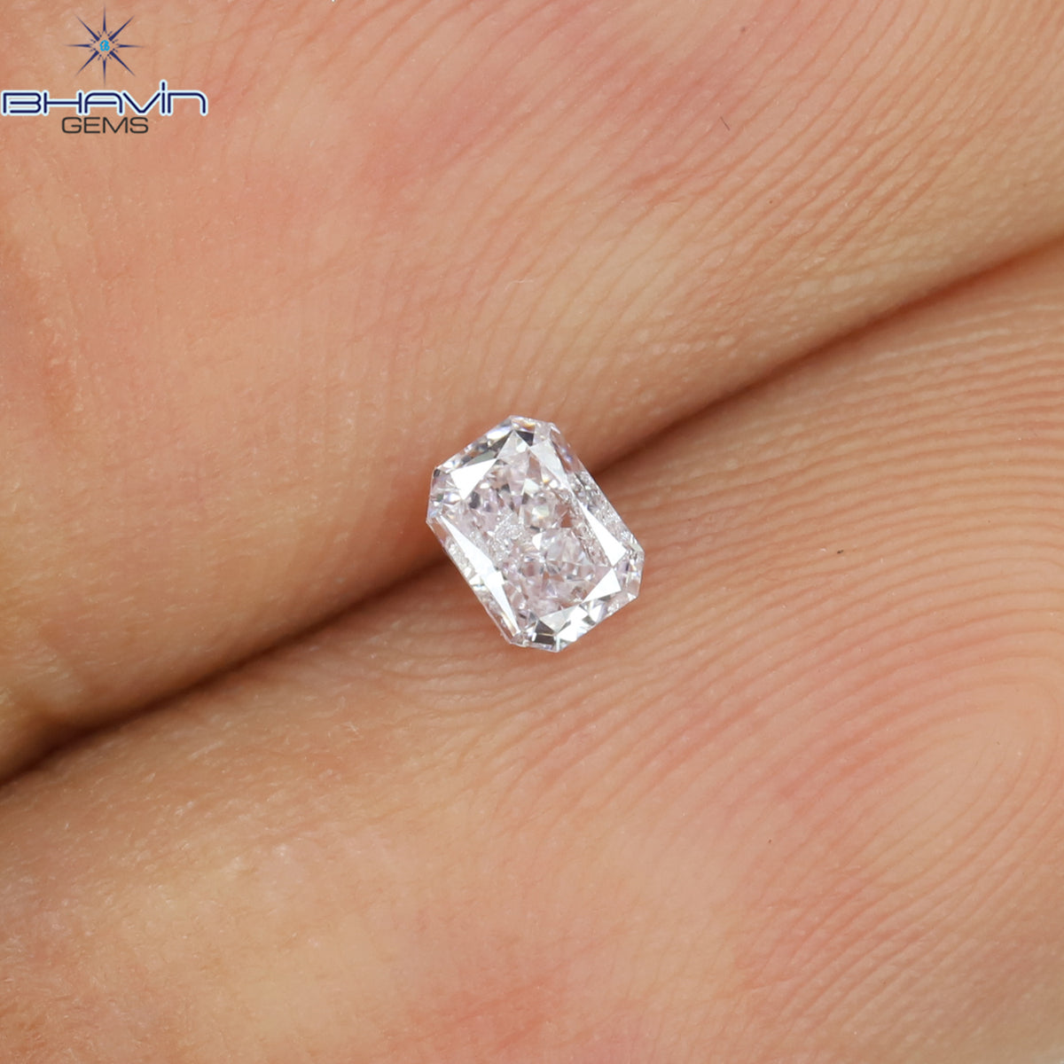 0.08 CT ラディアント シェイプ ナチュラル ダイヤモンド ピンク色 SI2 クラリティ (2.38 MM)