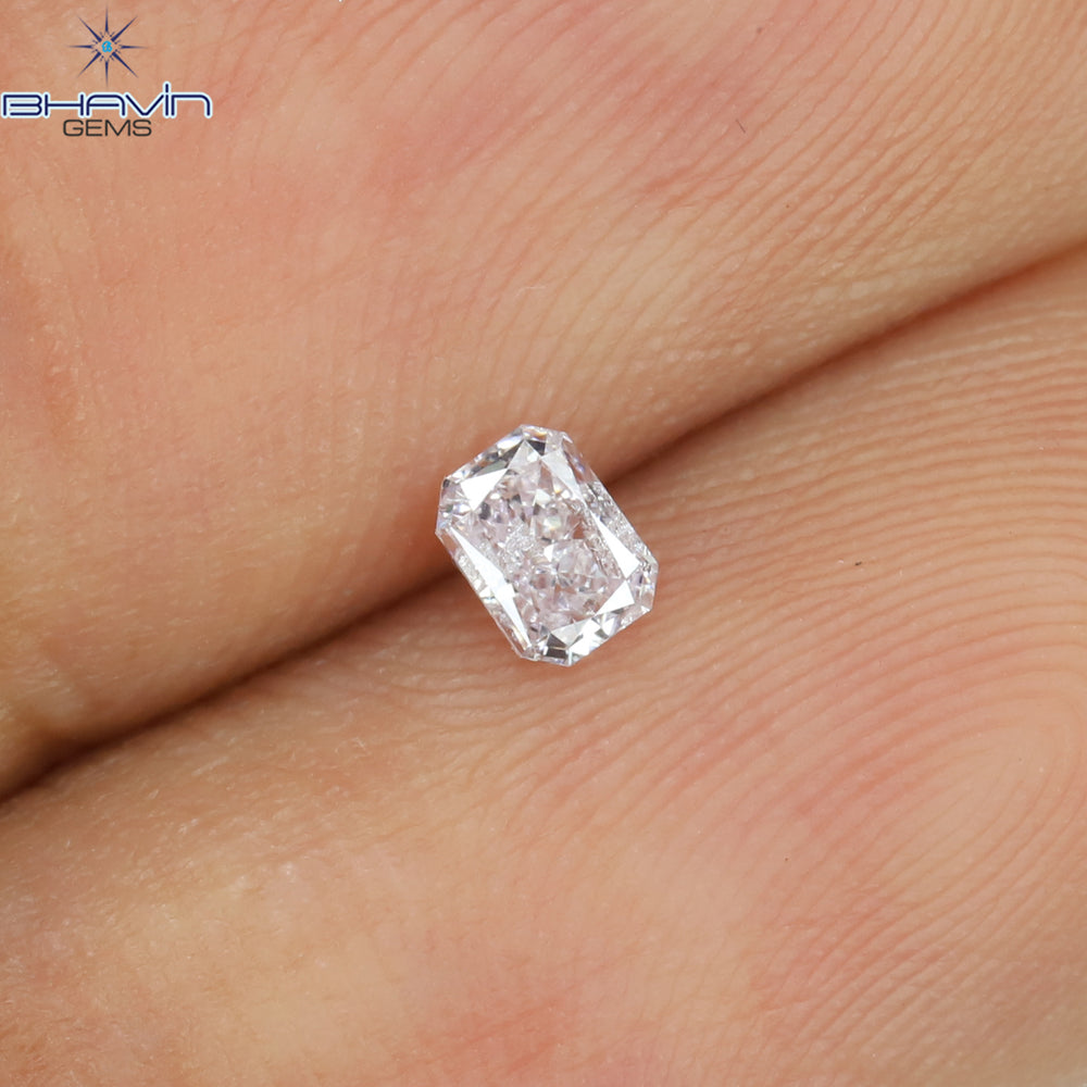 0.14 CT Radiant Shape Natural Diamond Pink Color SI1 Clarity (3.48 MM)
