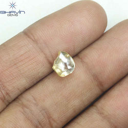1.90 CT Rough Shape Natural Diamond Orange Yellow Color VS2 Clarity (7.20 MM)