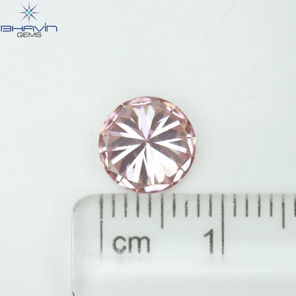 GIA Certified 2.01 CT Round Diamond Enhanced Purplish Pink Color SI1 Clarity (8.08 MM)