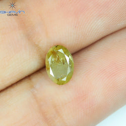1.01 CT Oval Shape Natural Loose Diamond Orange Yellow Color I3 Clarity (6.96 MM)