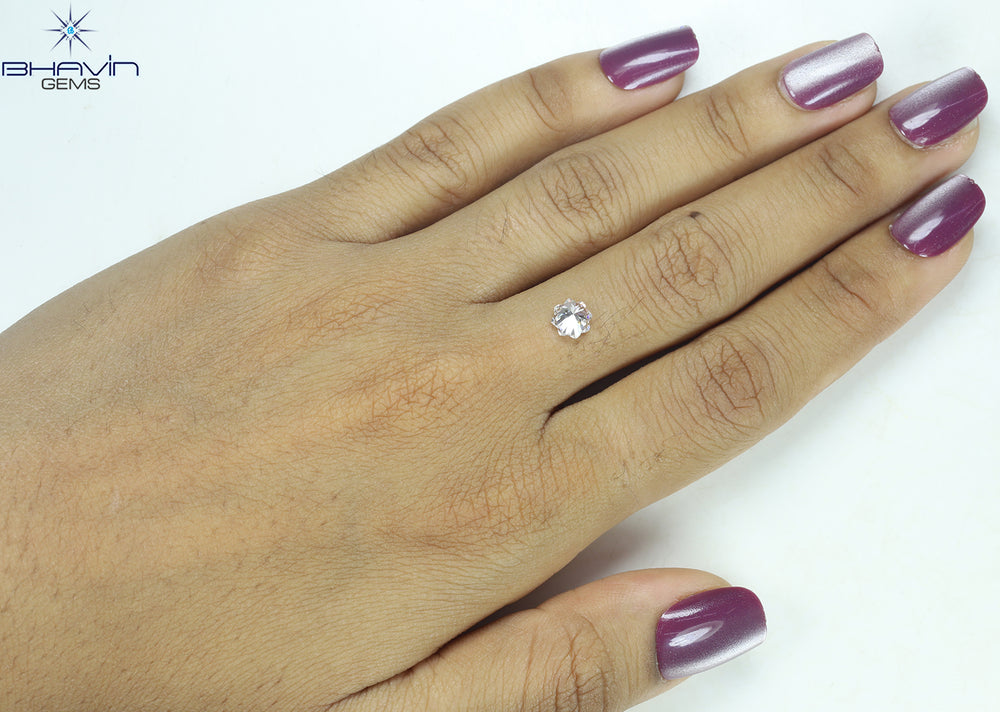 0.18 CT ラウンド ローズ カット シェイプ 天然ダイヤモンド ピンク色 I2 クラリティ (3.86 MM)