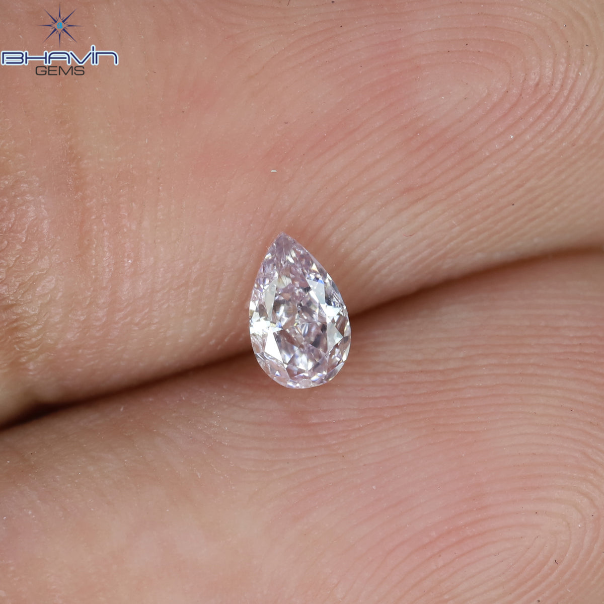 0.17 CT ペアシェイプ 天然ダイヤモンド ピンクカラー SI1 クラリティ (4.30 MM)