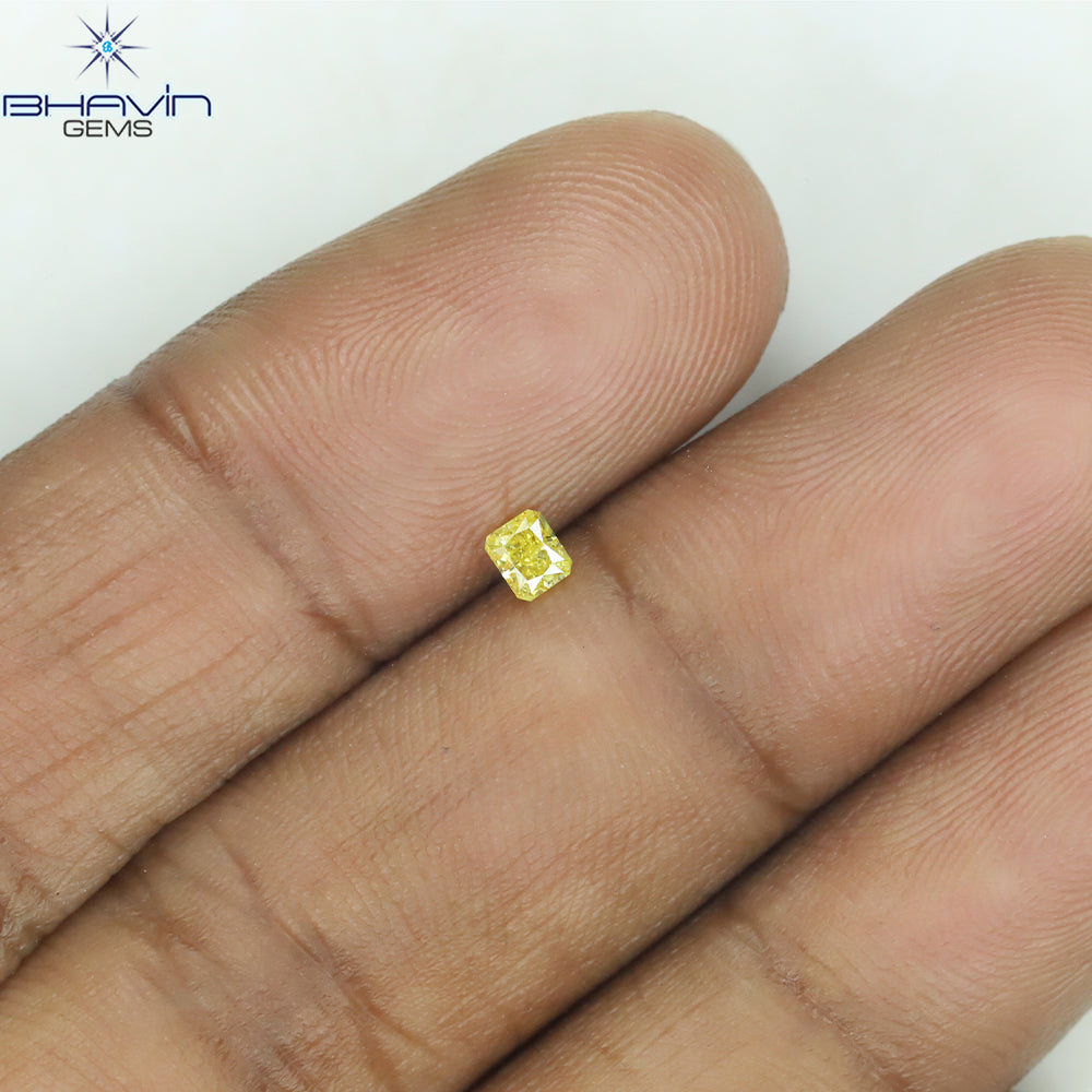 0.12 CT Radiant Shape Natural Diamond Yellow Color SI2 Clarity (2.90 MM)