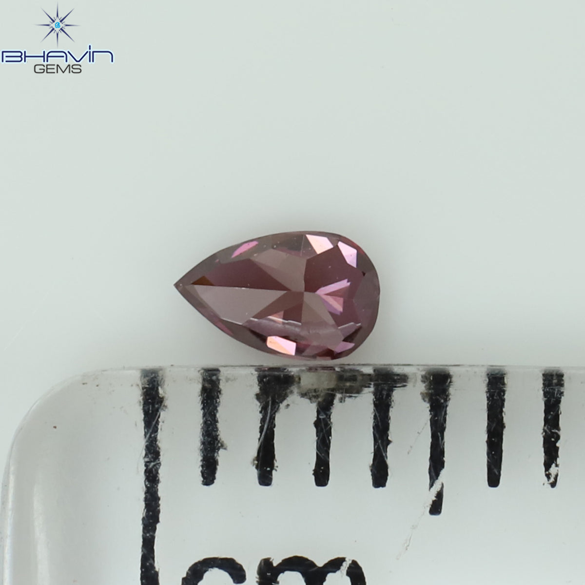 0.09 CT ペアシェイプ 天然ダイヤモンド ピンクカラー VS2 クラリティ (3.29 MM)