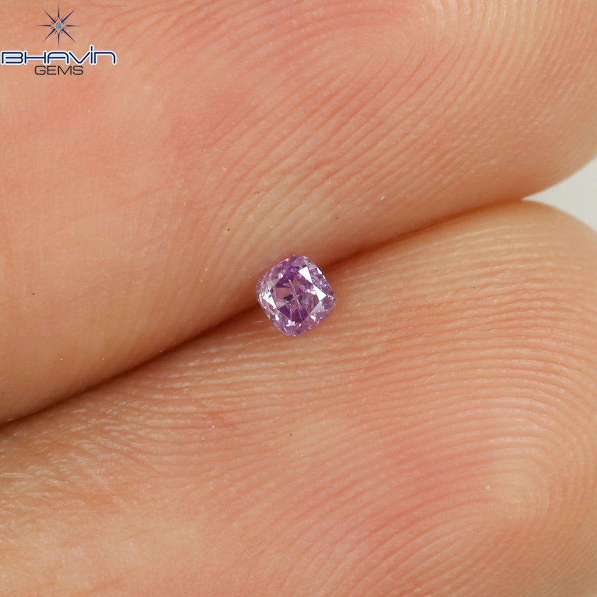 0.04 CT Natural Cushion Diamond Vivid Pink Color Clarity I2 (1.95 MM)