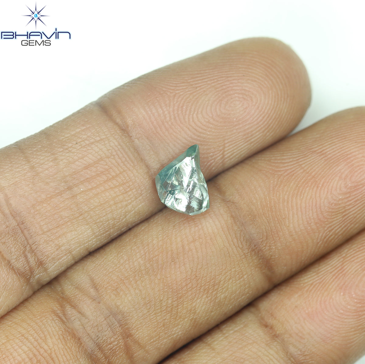 1.30 CT Natural Rough Diamond Enhanced Blue Color Clarity VS (7.89 MM)