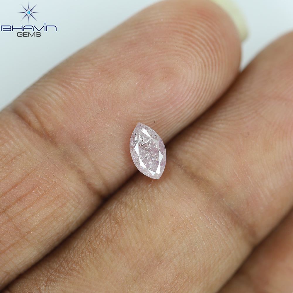0.40 CT Marquise Diamond Natural Pink Color I3 Clarity (6.22 MM)