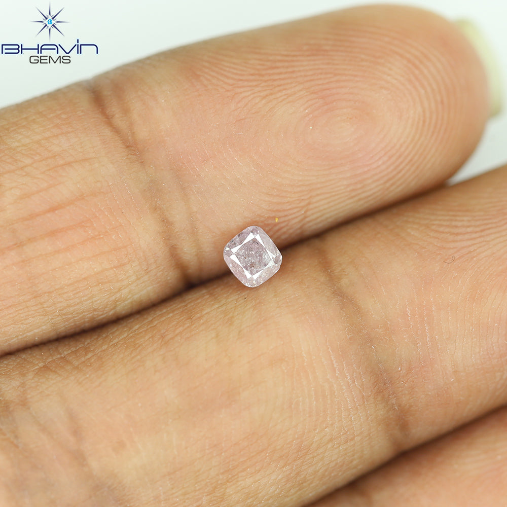 0.24 CT Cushion Diamond Natural Pink Color I3 Clarity (3.30 MM)