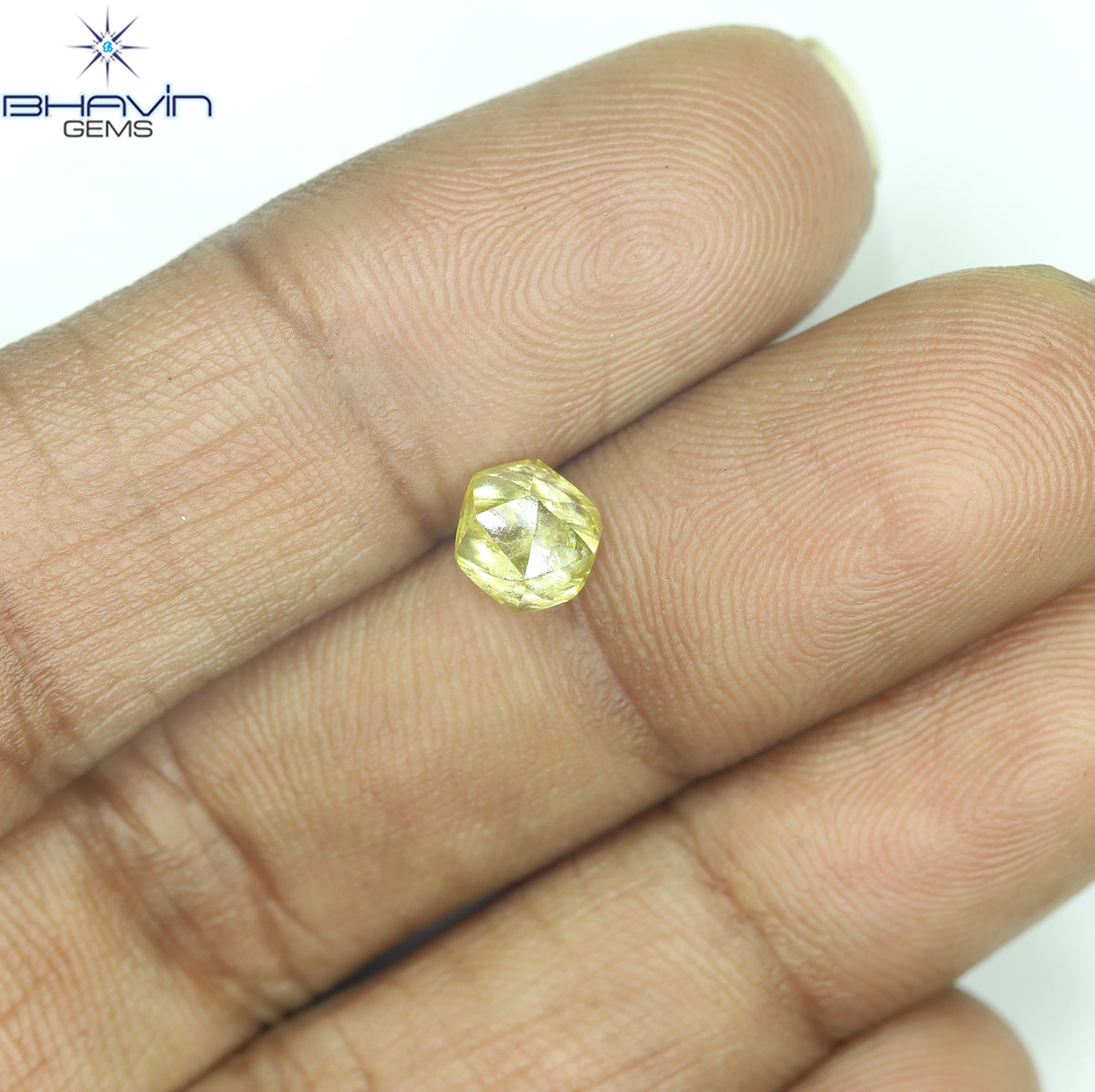 1.12 CT Natural Rough Diamond Enhanced Yellow Color Clarity VS (5.96 MM)