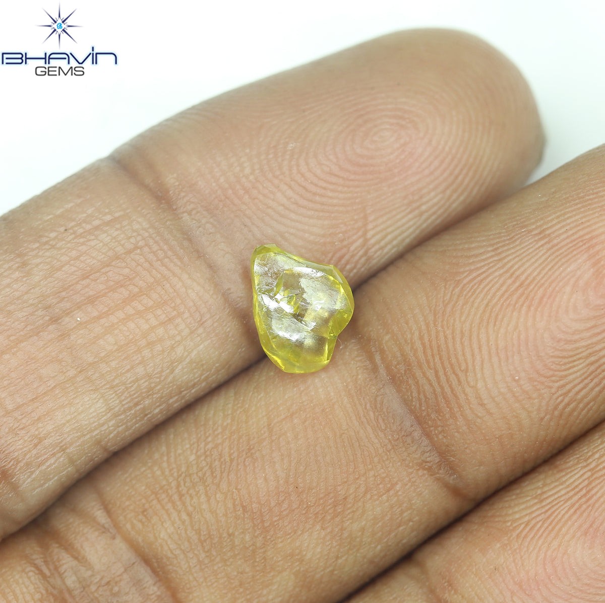 0.94 CT Natural Rough Diamond Enhanced Yellow Color Clarity VS (7.65 MM)